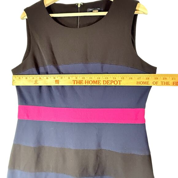 Tommy Hilfiger Career Sheath Dress SIZE 14 Womens ColorBlock Bodycon Stripe Blk - Picture 3 of 10